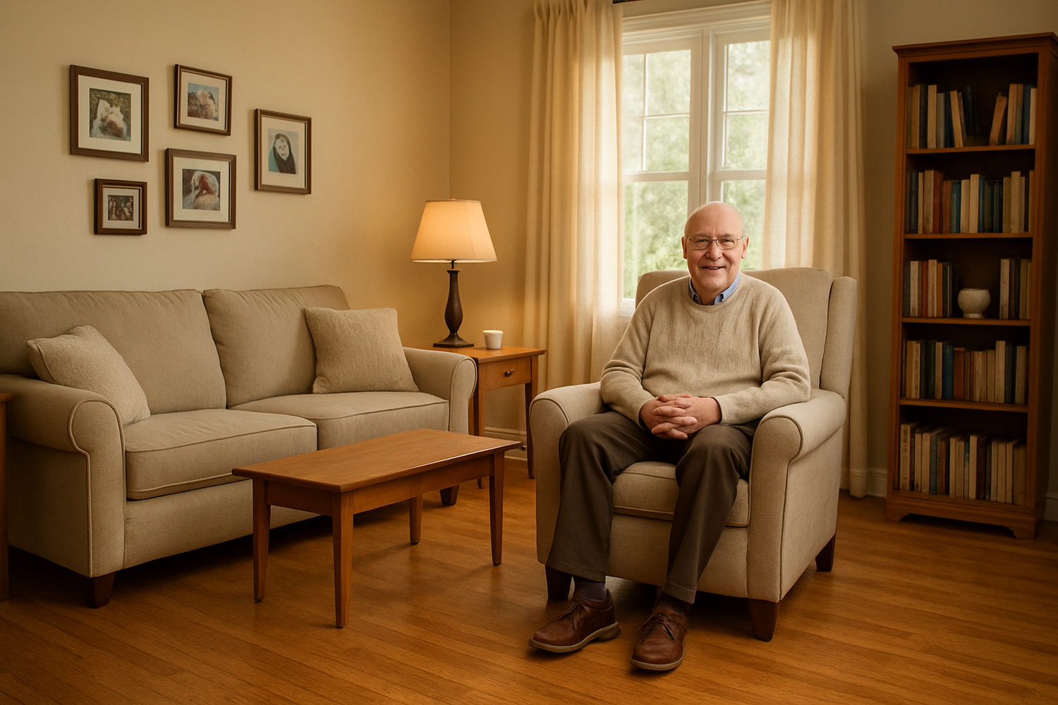 one further back show the whole room