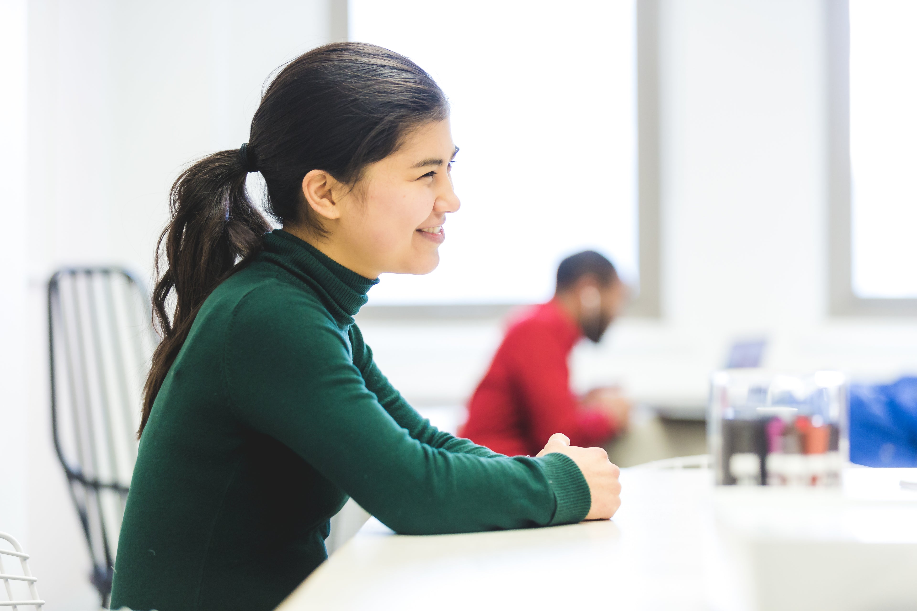 Smiling Woman in Office